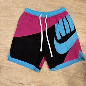 Nike Swim Shorts Men's XXL Lined Spellout Big Swoosh Color Block 90s READ